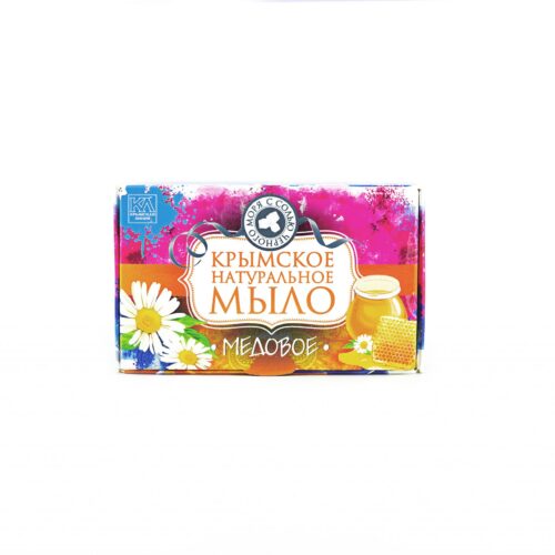 Крымское натуральное мыло с солью Черного моря "Медовое", 82г.